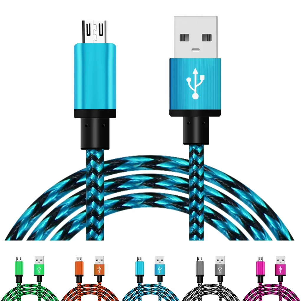 Micro USB зарядное устройство кабель для передачи данных для Sumsung Galaxy S4 S5 S6 Note2 для htc 5 цветов шнуры питания