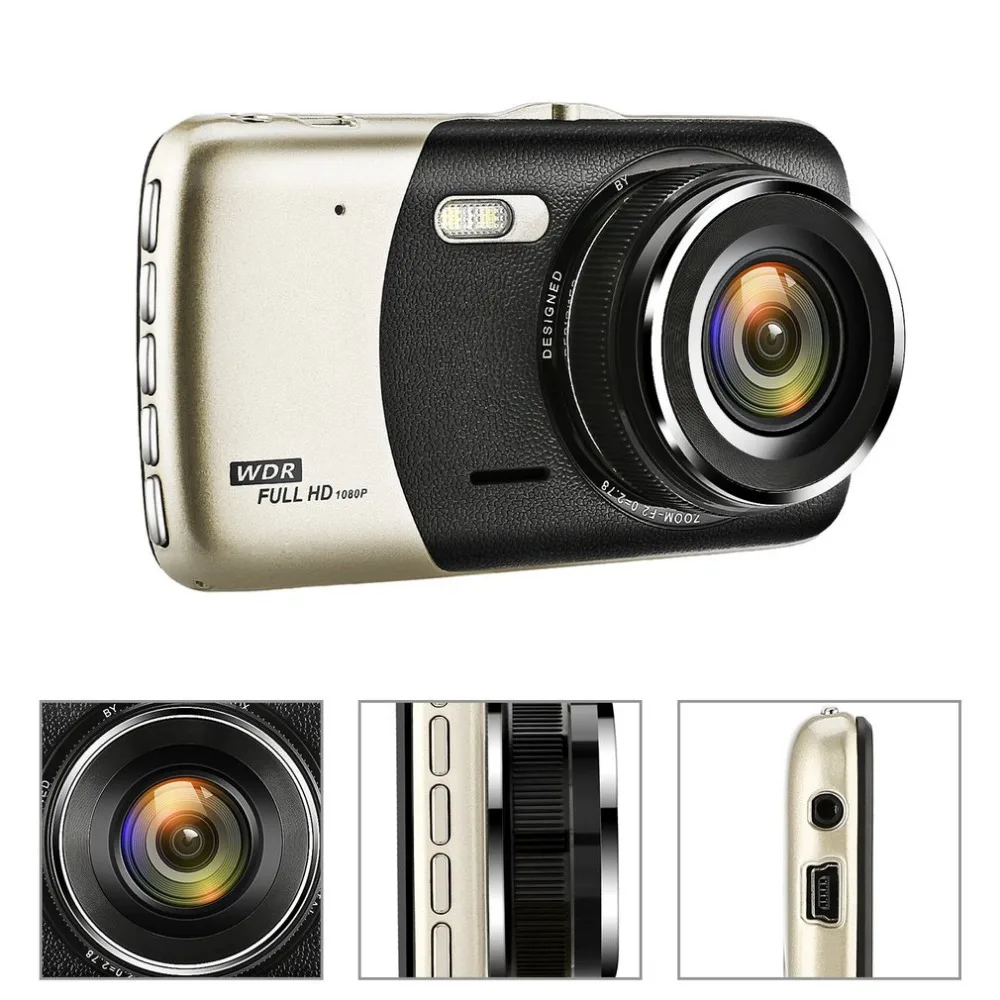 Dash Cam двойной объектив автомобиль dvr фронтальная камера Full HD 1080P " ips передняя+ задняя видеокамера g-сенсор монитор