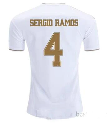 19 20 Real MadridES для взрослых Футбольная Футболка HAZARD SERGIO ramos BENZEMA ASENSIO ISCO BALE JOVIC Размер S-4XL Футбольная Футболка - Цвет: home5