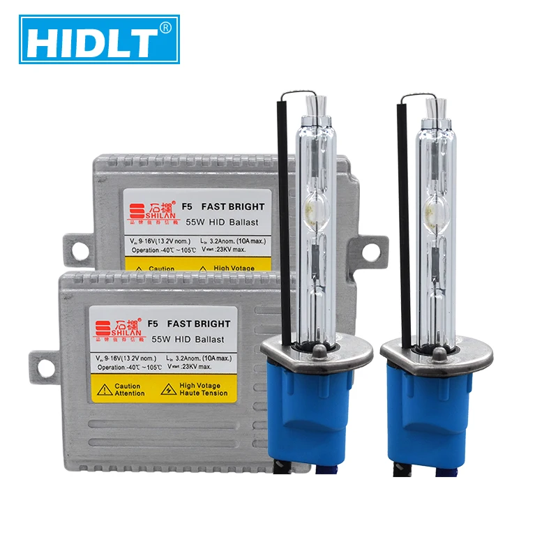 HIDLT Car Light Xenon HID Headlight Kit AC 55W F5 Electronic Ballast Xenon H1 H7 H11 9005 HB3 9006 HB4 9012 D2H 5500K Bulb Lamp