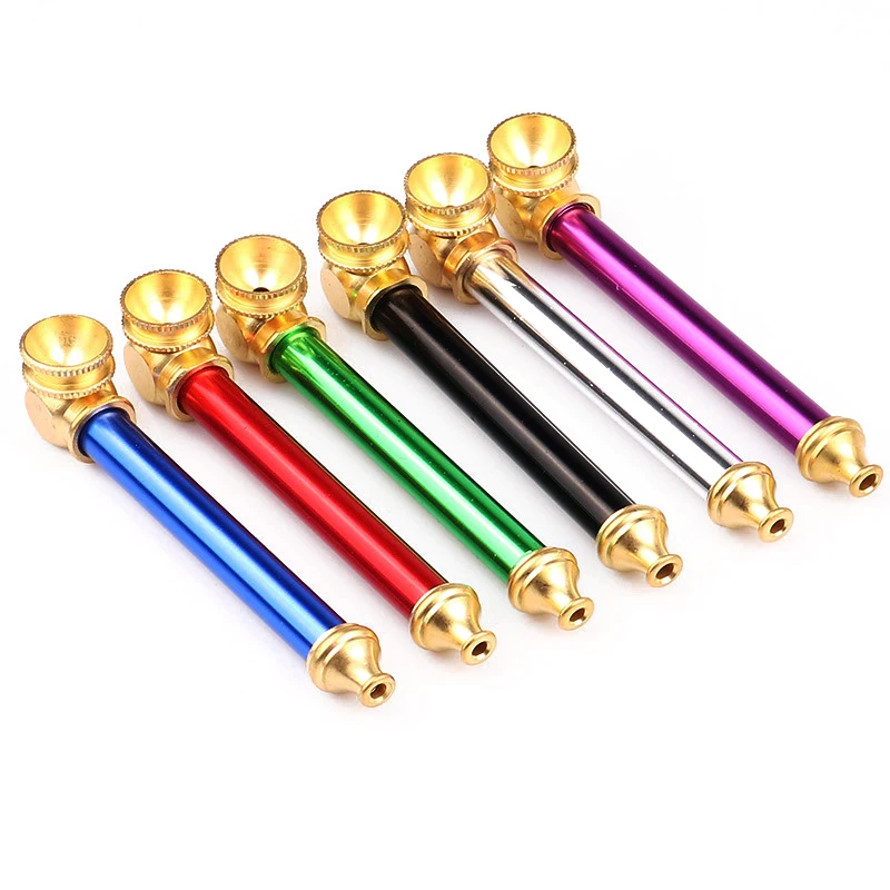 Handmade classic tobacco rod 10cm metal pipe foreign trade imitation gold smoke copper small | Дом и сад