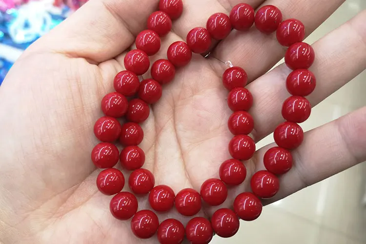 Natural Stone Beads Red Coral Loose Round Spacer Bead for