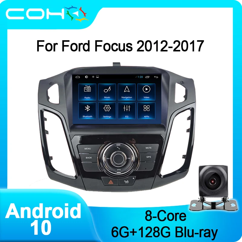 Автомобильный мультимедийный плеер COHO для Ford Focus 2012 2017 Gps навигация Авторадио Android 10 0 Восьмиядерный