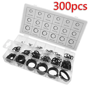 

300pcs Fastener Clips Retaining Ring Fastener Clip Internal Circlip Snap Spring Assortment Kit With Plastic Box