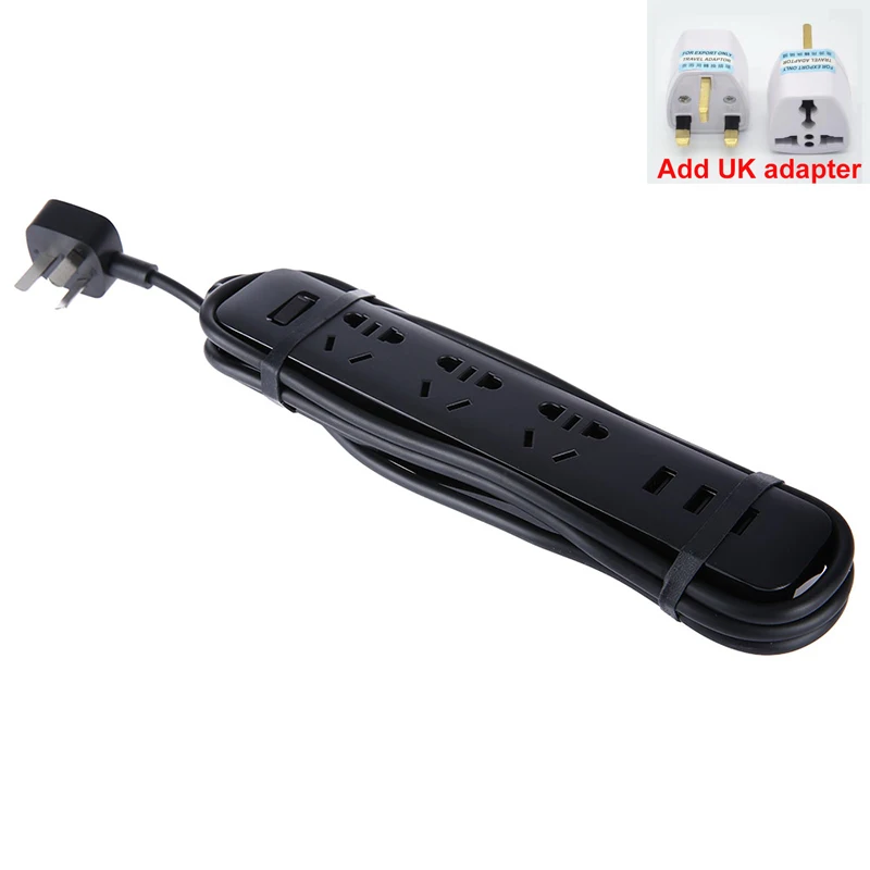 Xiaomi умный дом электронный блок питания розетка Быстрая зарядка 3 USB+ 3 розетки стандартный разъем интерфейс расширение ЕС США - Цвет: black with usb UK