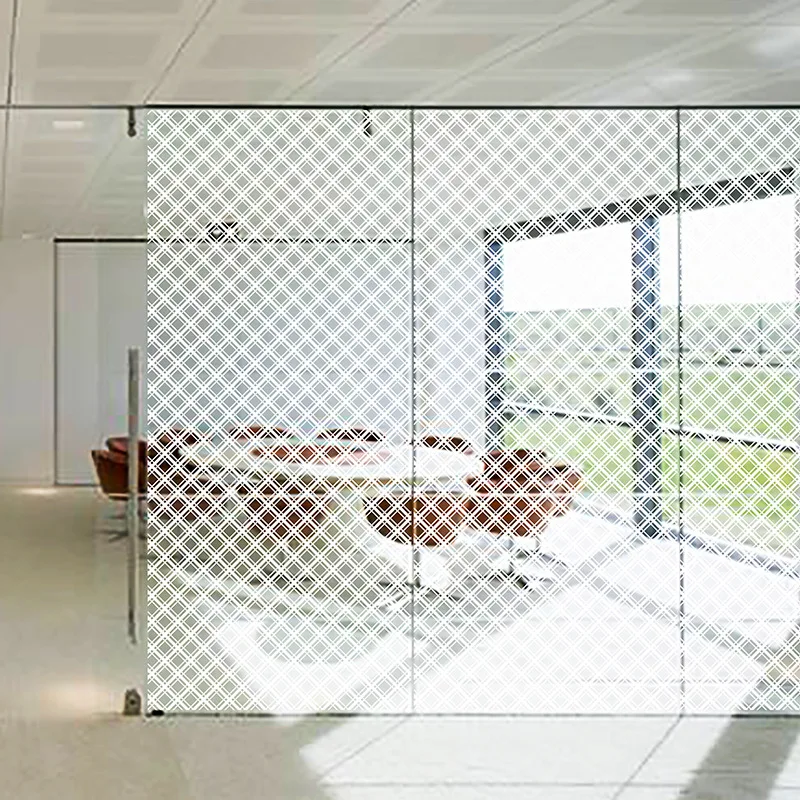 1,52x1 м Sunice тонированное стекло белый клетчатый узор декоративная оконная пленка самоклеящаяся пленка для гостиной офиса