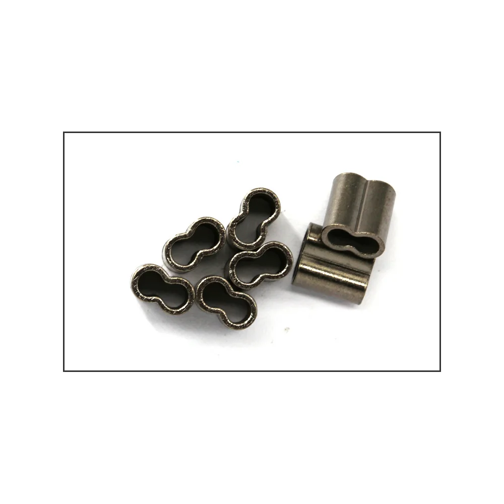 Fishing Accessories 30pcs/lot Stainless Steel Double Oval Copper Tube Fishing Line Crimping Sleeves Tube Connector