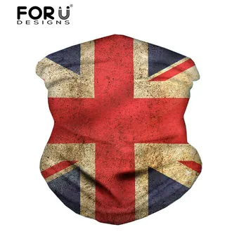 

FORUDESIGNS USA British Flag Seamless Windproof Bandana Face Cover Mask Scarf Unisex Motorcycle Anti-spittle Turban Neck Gaiter