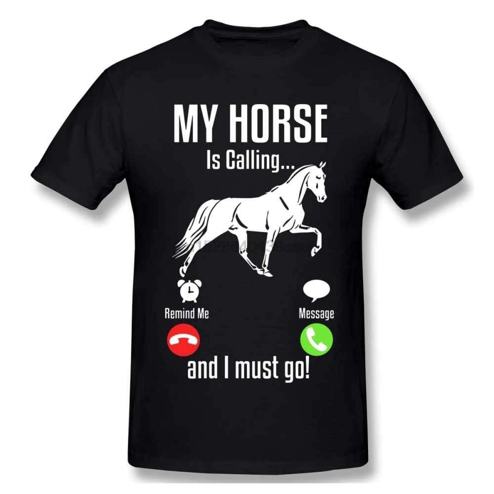 Мужская футболка с надписью My Horse Is call I Must Go в стиле хип-хоп простая хлопковая