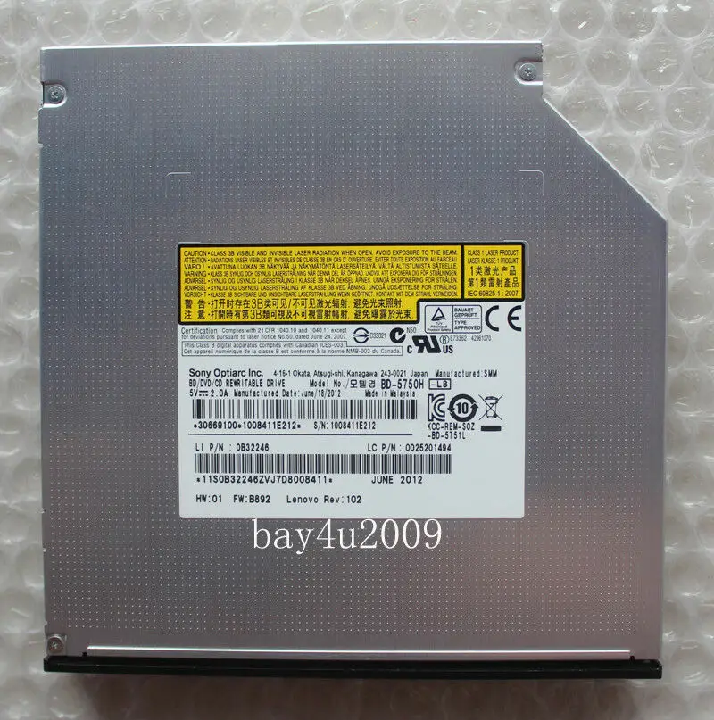 Внутренний тонкий 6X привод Sony BD5750L 5750H для записи blu-ray BD-RE DVD RW SATA HP Pavilion DV4 DV5 DV6 DV7 |
