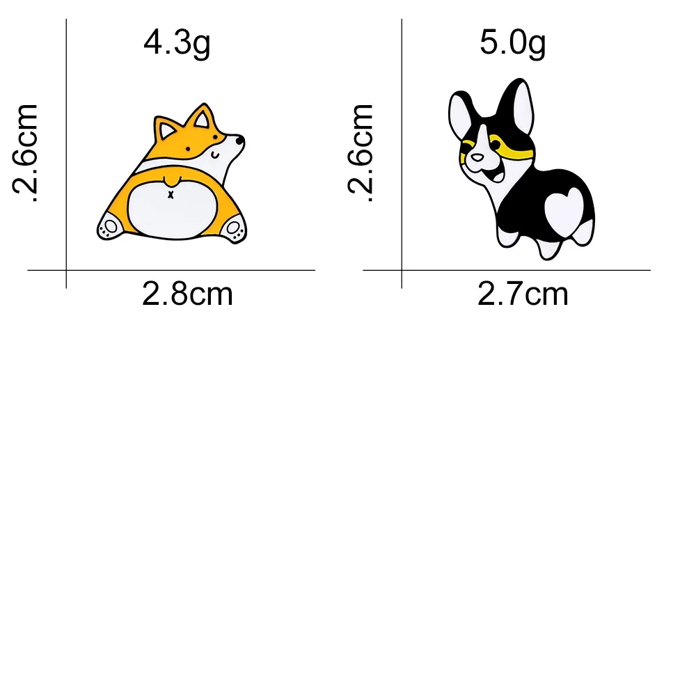 Мультяшная креативная брошь в виде собаки корги, Женская булавка для воротника на шляпу, мужские куртки, значок для рюкзака, Высококачественная эмалированная металлическая брошь, милые ювелирные изделия