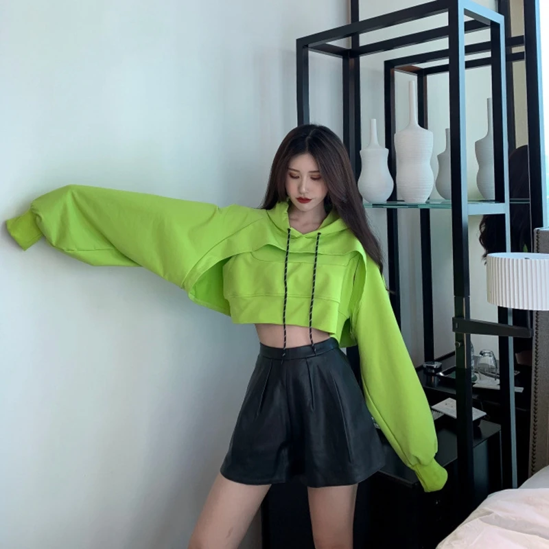 Women Hoodie Women Clothes New Autumn And Winter 2019 Streetwear Hoodie Loose Short Fake Two Piece Hoodie Top Coat Sweatshirt