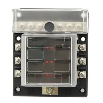 

6-way Fuse Holder with LED Indicator Light and Negative Busbar for 12/24V Car RV D7YA