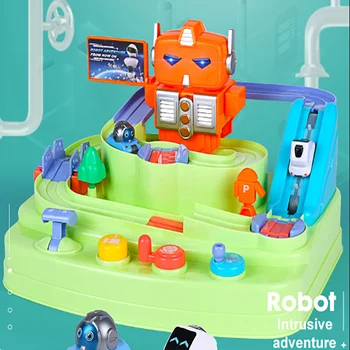 

New 2019 Robot Track Adventure Board Game Parent-child Interactive Children Puzzle Rail Car Toys Have Lights Music
