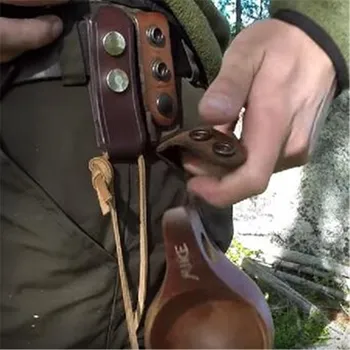 

Handmade first layer cowhide waist hanging safety hanging universal hanging knife hanging pure copper D-ring keychain