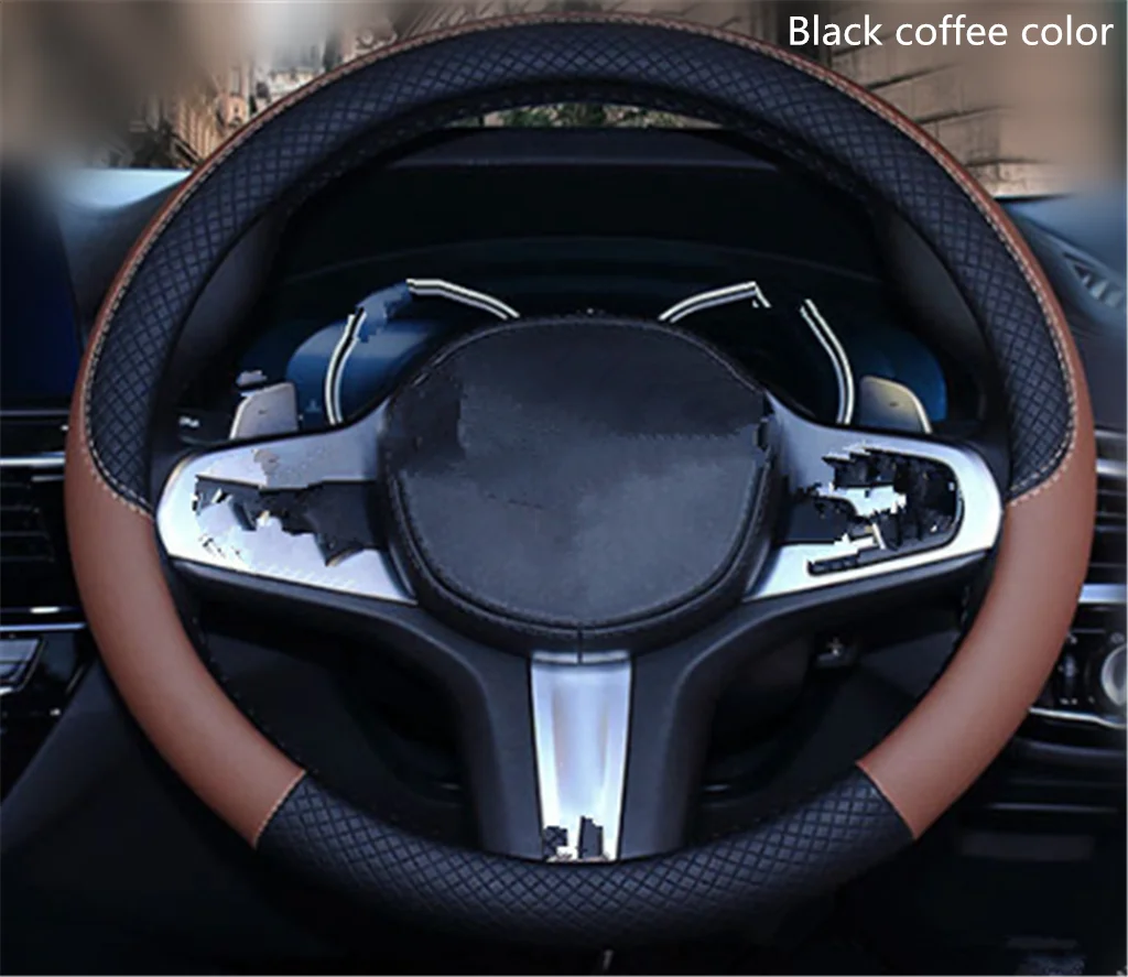 Автозапчасти кожаный ткацкий чехол на руль 38 см или 15 дюймов для Lexus LF-FC LF-C2 GX LF-NX ES350 LFA LF-LC LF-CC - Название цвета: fxp-Brown
