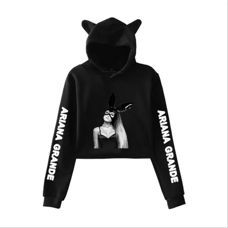 Худи Ariana Grande свитшот с кошачьими ушками Женская Повседневная модная толстовка