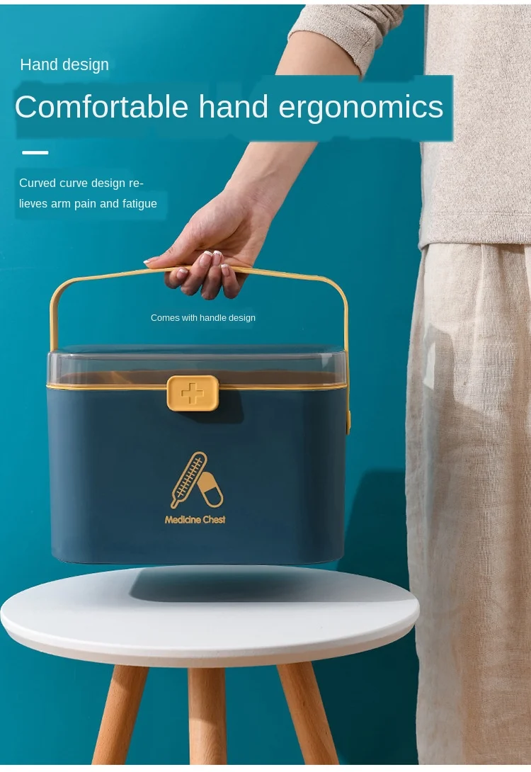 Home Care Medicine Box Portable Large First Aid Medicine Box Travel Plastic Medicine Box Multi-layer Medicine Storage Box