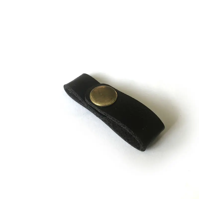 Black 1Pc Кожаный Органайзер для сматывания кабеля, настольный протектор, шнур для телефона, зажимы для управления проводом с кнопкой для мыши, наушников, наушников - Цвет: Black 1Pc