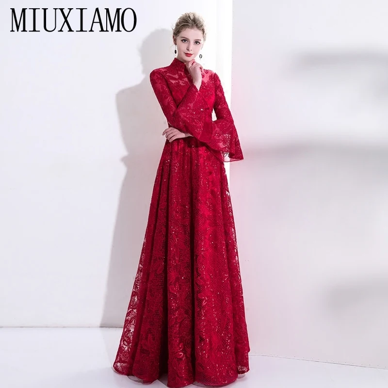 

MIUXIMAO Custom Plus Size Luxury Flower Embroidery Maxi Dress Fashion Party Dress Elegant Long Dress Women Vestidos
