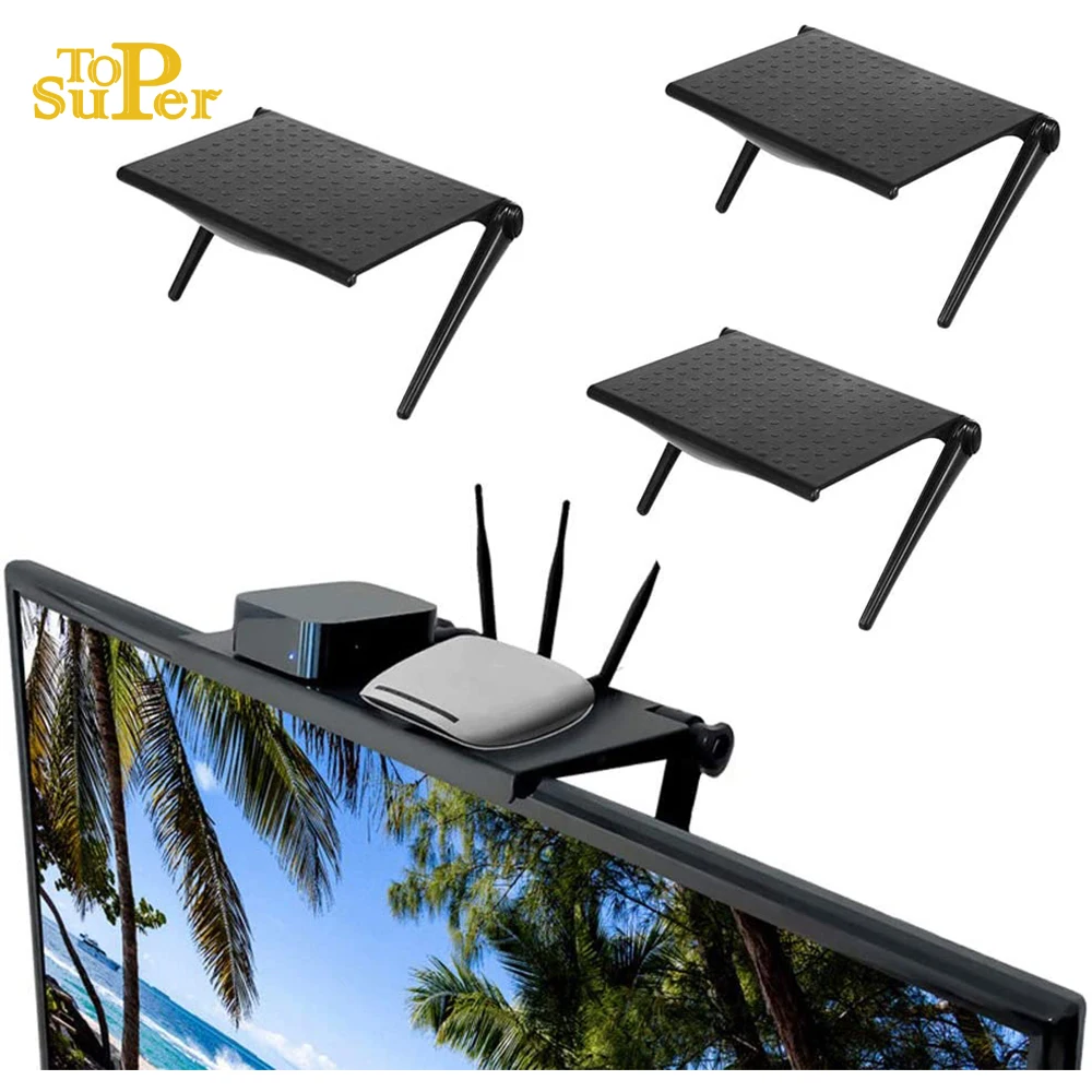 Rack TV Monitor Organizer Screen Top Storage Shelf Holder Practical ...