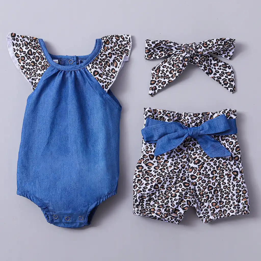 leopard print denim jumpsuit