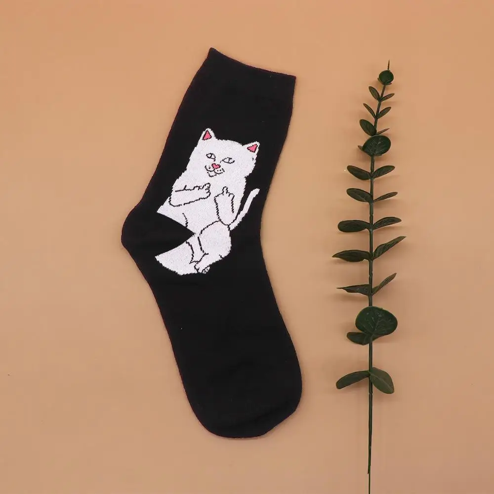 Модные удобные теплые хлопковые носки унисекс с рисунком кота из мультфильма; сезон осень-зима; вечерние носки на Хеллоуин - Цвет: 4