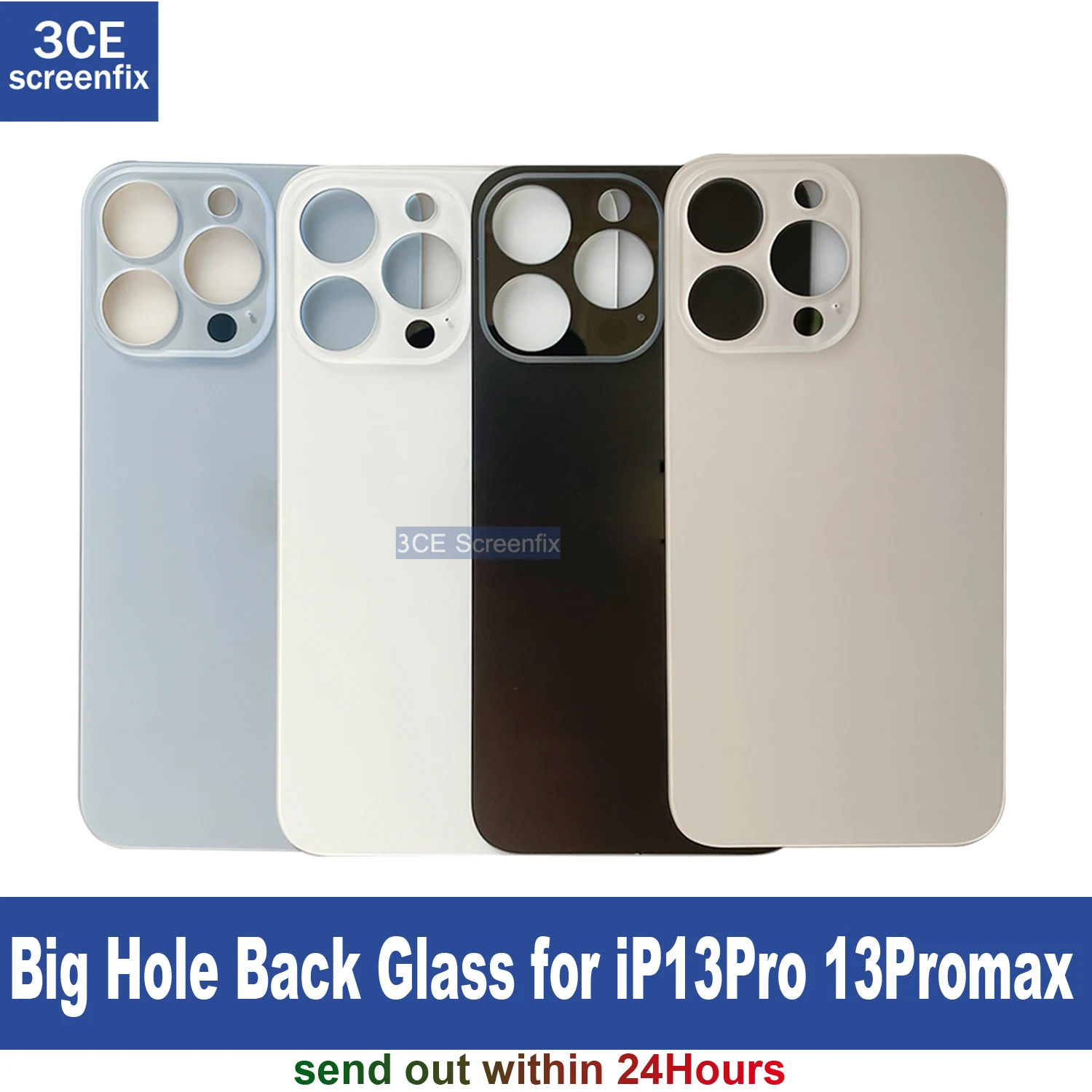 

10 шт., стеклянный корпус с большим отверстием для iPhone 13 Mini 13 Pro Max