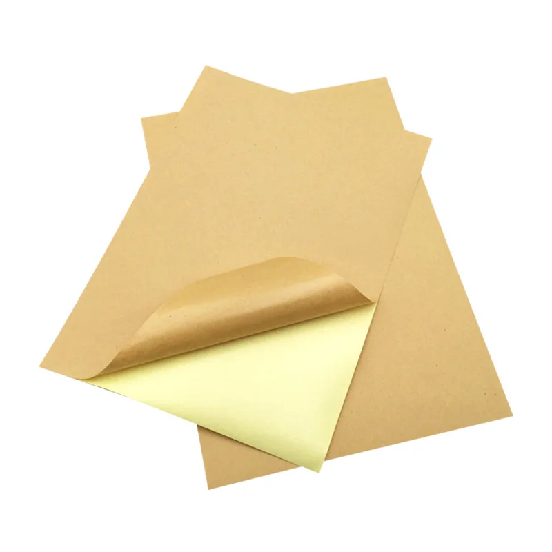 20 50 Sheets 80g A4 A5 Brown Kraft Paper Self Adhesive Sticker Printing Labels For Inkjet Laser Printing Copier Craft Paper