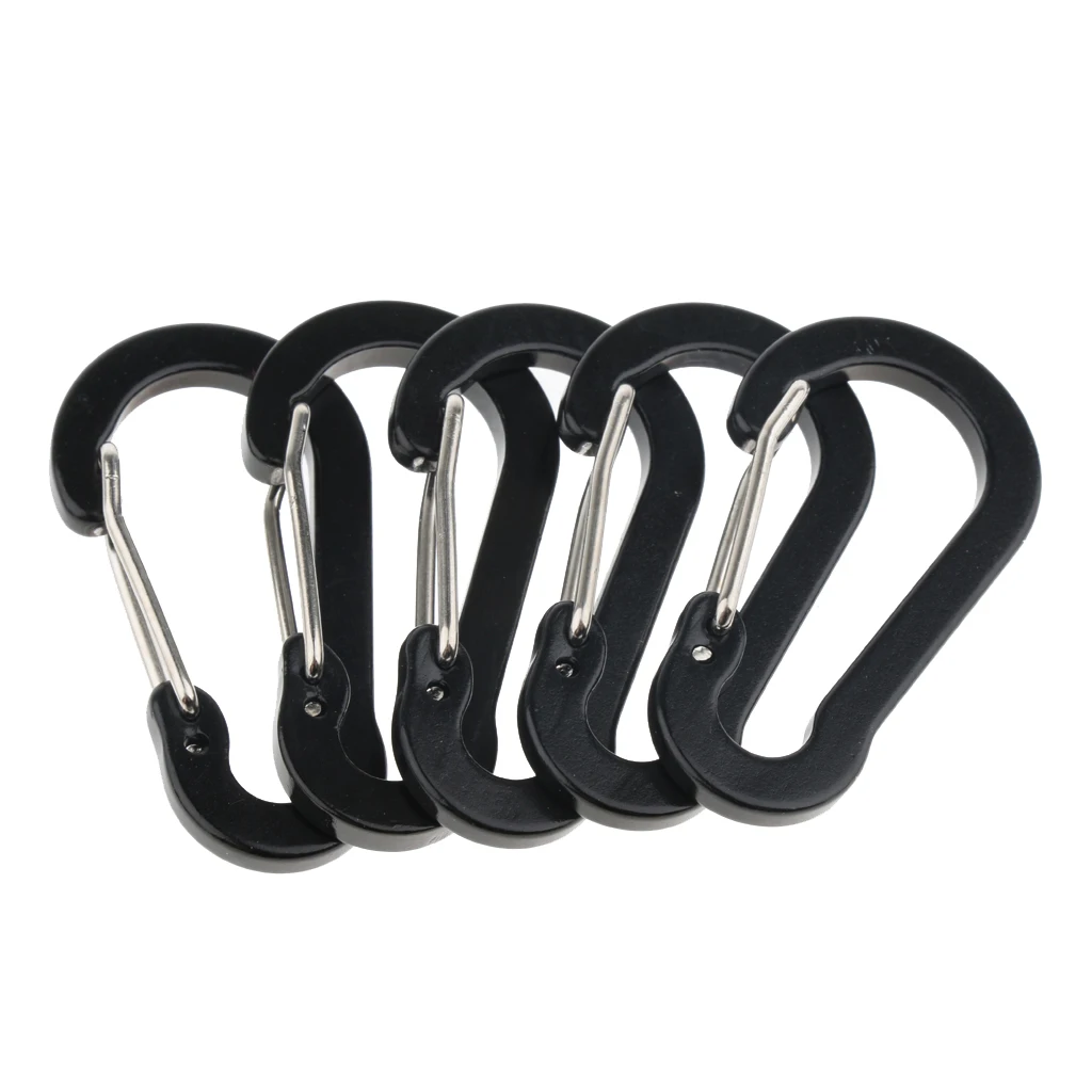 10pcs Mini Aluminum Wiregate Carabiners D Shape Spring Loaded Gate Small D Ring Carabiner Clip, Lightweight Hook Keychain