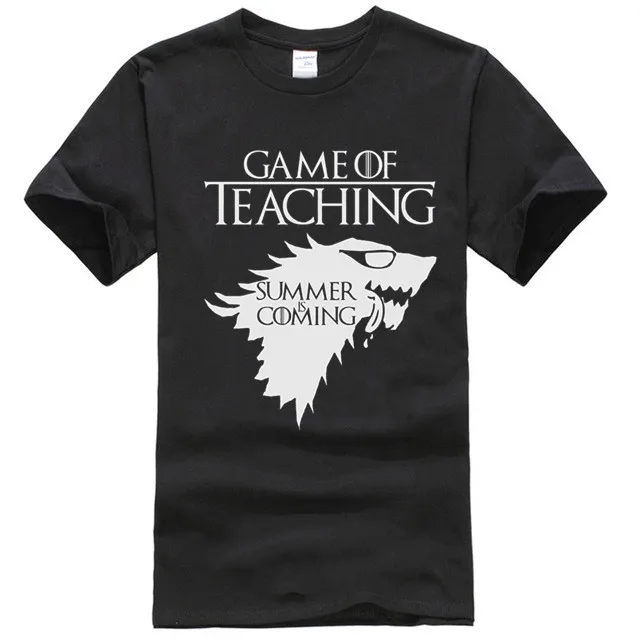 Game Of Teaching Shirt Funny Teacher GOT Fans T-shirt Summer Is Coming Tee Teacher's Day Gift Idea Love School Wolf Stark House |