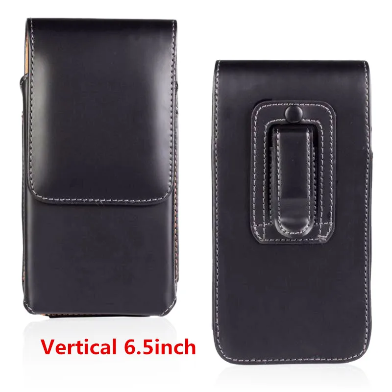 Vertical 6.5 inch Универсальная сумка для телефона из искусственной кожи для iPhone X, 8, 7, чехол для мобильного телефона, поясная сумка, зажим для ремня, чехол для телефона для Xiaomi Mi, samsung, huawei - Цвет: Vertical 6.5 inch