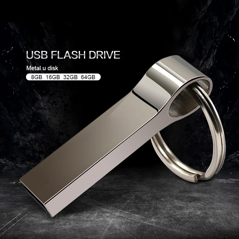 USB 2 0 флеш накопитель из нержавеющей стали 4 ГБ 8 16 usb 32 64 флешка с брелоком|USB