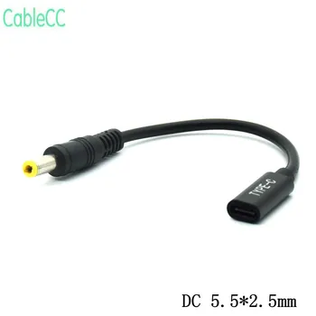 

5.5*2.5mm DC Power Male Tip Plug Connector With Cord Cable to USB Type C Female Plug Converter for Asus Toshiba Laptop Adapter