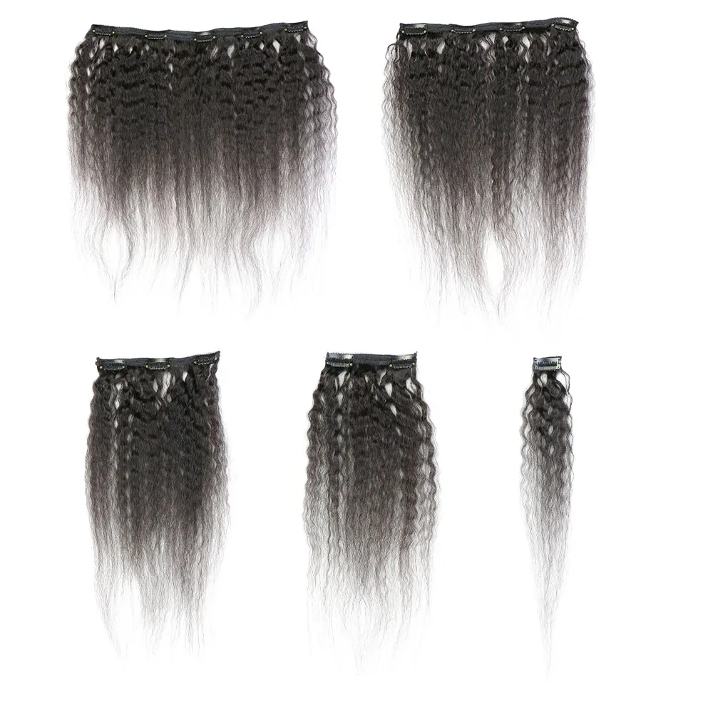 MRSHAIR курчавые прямые клипсы Ins человеческие волосы натуральные Remy полная голова 8