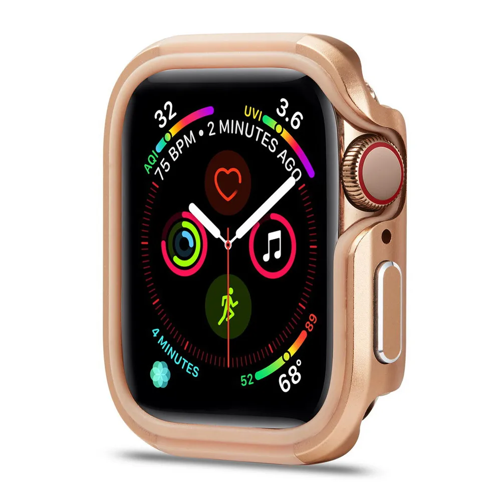 Модный чехол для часов men/We men для iwatch 40 мм 44 мм, бампер из ТПУ+ Алюминиевый металлический защитный чехол для Apple Watch Series 5 4