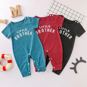 

NEW Fashion Baby Romper 0-18M Newborn Infant Boys Girls Summer Short-Sleeved Button Letter Ползунки Jumpsuit Playsuit Clothes
