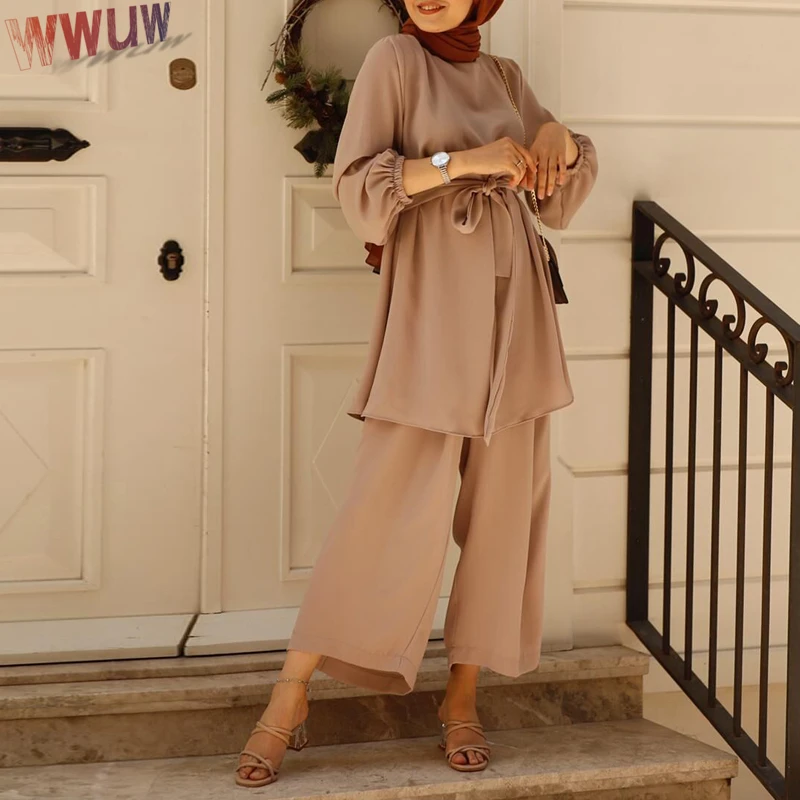 ИД Мубарак Кафтан Дубай абайя индейка мусульманская мода хиджаб платье наборы