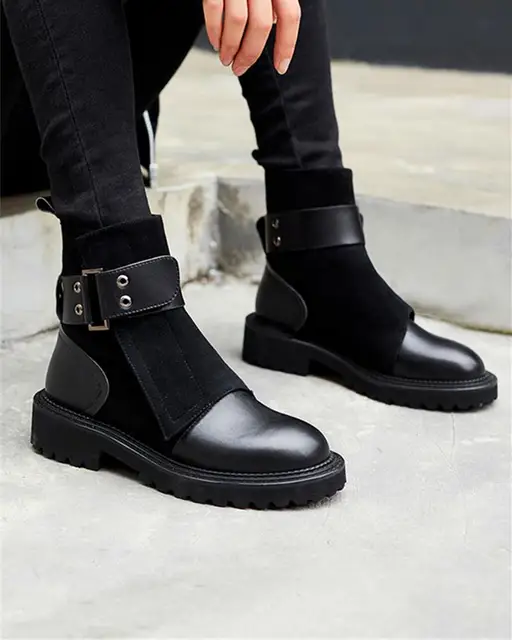 low biker boots