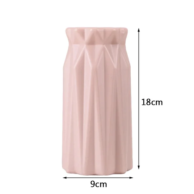 Modern Flower Vase White Pink Plastic Vase Flower Pot Basket Nordic Home Living Room Decoration Ornament Flower Arrangement pink 1