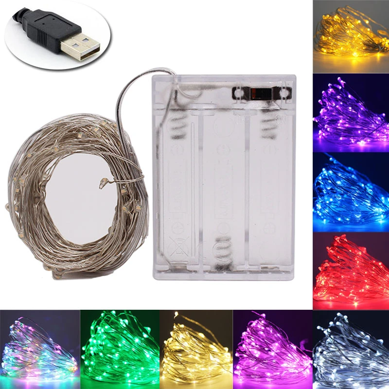 2M 3M 5M 10M LED Copper Wire String Fairy Light Strip Lamp Xmas Party Waterproof