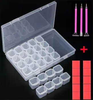

28 Grids Diamond Embroidery Box, for Diamond Painting Rhinestone, Mosaic Kits, Diamond Painting Stones Dividers Box Organizer
