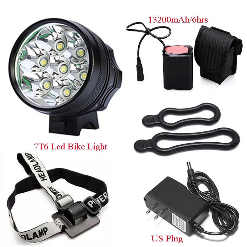 7T6 Led Bicycle Headlight Powerful Bike Front Light DC Charging MTB