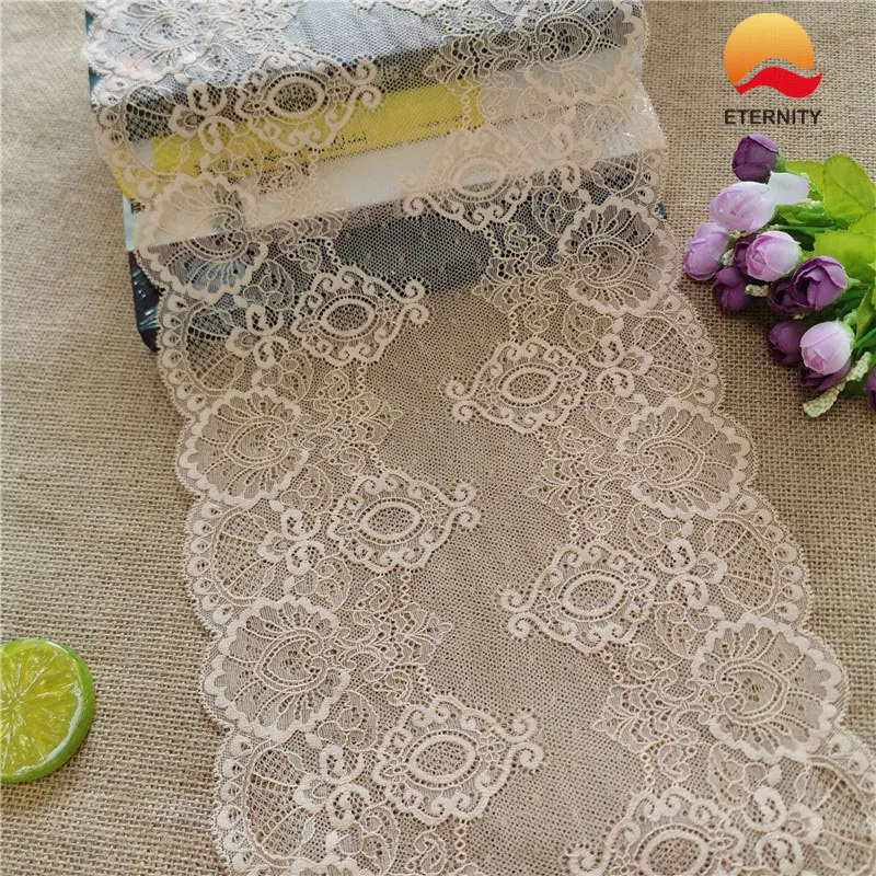 F-1 E1780 23CM Nylon Spandex Stretch Jacquard Lace Trimmings Lace Fabric Ribbon Wedding Decoration lace ribbon,lace fabric,lace sewing accessories,lace sewing supplies,lace accessories,lace garment accessories,lace decoration,tassel trim lace