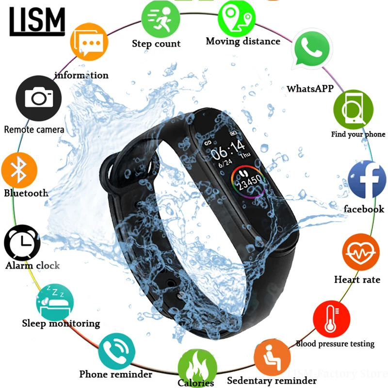 

Top New Smart Wristband With 0.96" OLED Touch Screen Waterproof Heart Rate Fitness Tracker Smart Bracelet Better than M3Plus M2