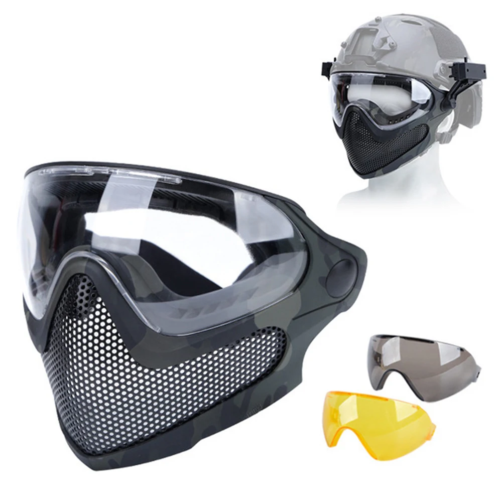 Airsoft Paintball Full Face Predator Mask (Matte) Metal Mesh Eye Protection