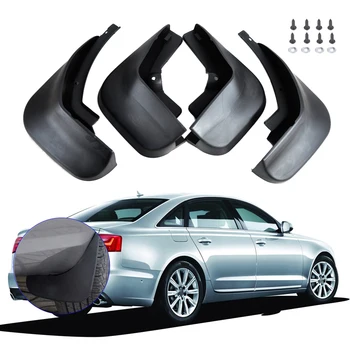 

CITALL NEW Black 4Pcs Mud Flaps Splash Guards Mudguard For Audi A6l A6 C6 Sedan 2006-2008 2009 2010 2011 2012 2013 2014 Mudflaps