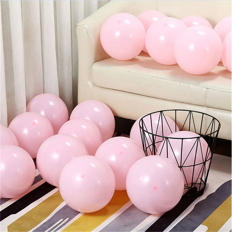 Праздничные воздушные шары 100pcs Macaron конфеты Цветной для дня рождения и свадьбы детского дня рождения вечерние детские игрушки шарики комплект пастельных аксессуары из латекса - Цвет: hot pink