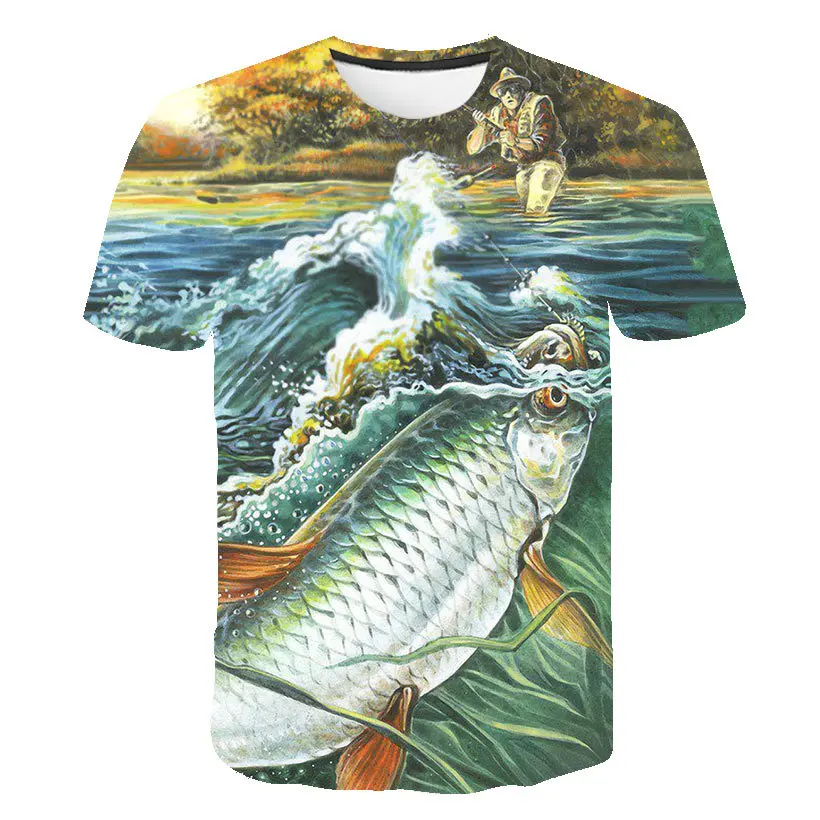 Рубашки для рыбалки, летняя одежда для занятий спортом на открытом воздухе с 3d принтом, одежда для рыбалки с короткими рукавами, забавная майка с принтом рыбы, Солнцезащитная майка - Цвет: TX632