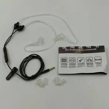 

Transparent Anti-Radiation Earphone earpiece 3.5mm Air Acoustic Tube Stereo earphone with microphone for iPhone